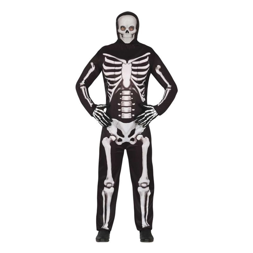 Fiestas Guirca Mens Skeleton Bodysuit / Black/White